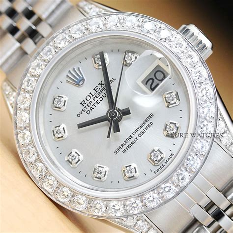 rolex white diamond watch|real diamond Rolex watches.